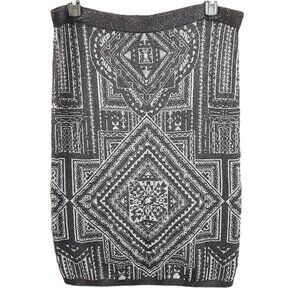 Cato Woman's Midi Pullon Skirt Size 18/20W, 9% Metallic, Black/Gray/Silver